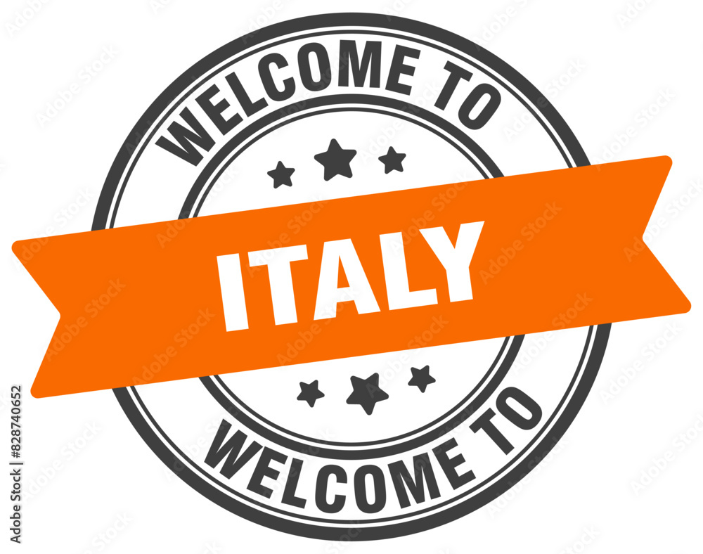 Obraz premium Welcome to Italy stamp. Italy round sign