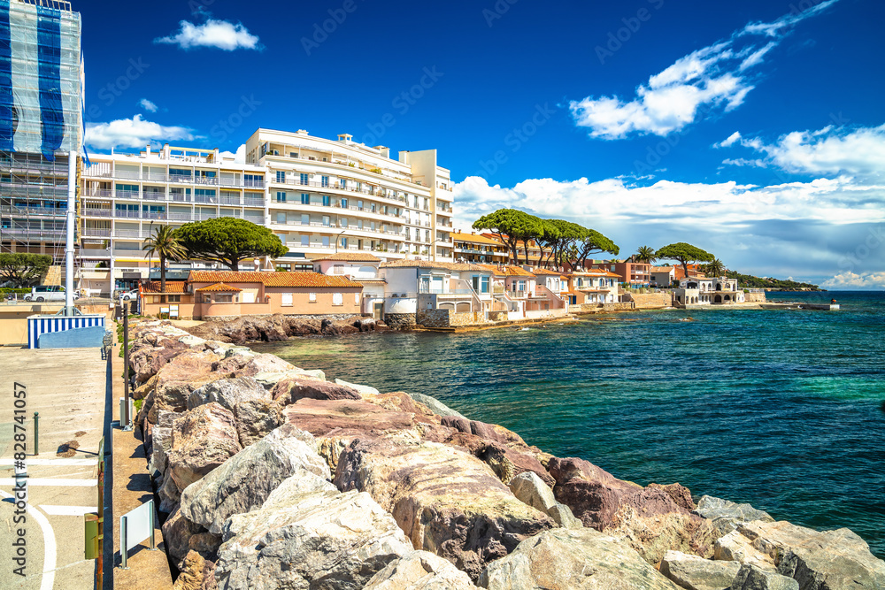 Fototapeta premium Town of Sainte Maxime waterfront view