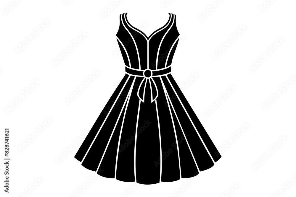 A line dress vector silhouette illustration A line dress vector silhouette illustration