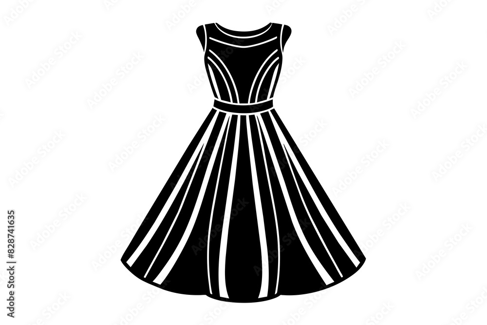 A line dress vector silhouette illustration A line dress vector silhouette illustration