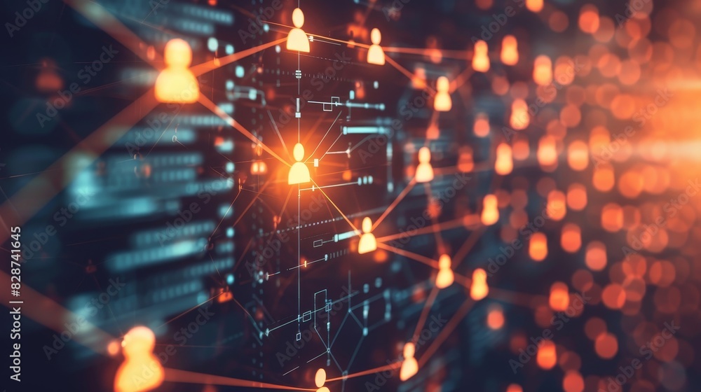 Fototapeta premium Business Idea: Human Resources and world wide web concept. Recruitment Management.