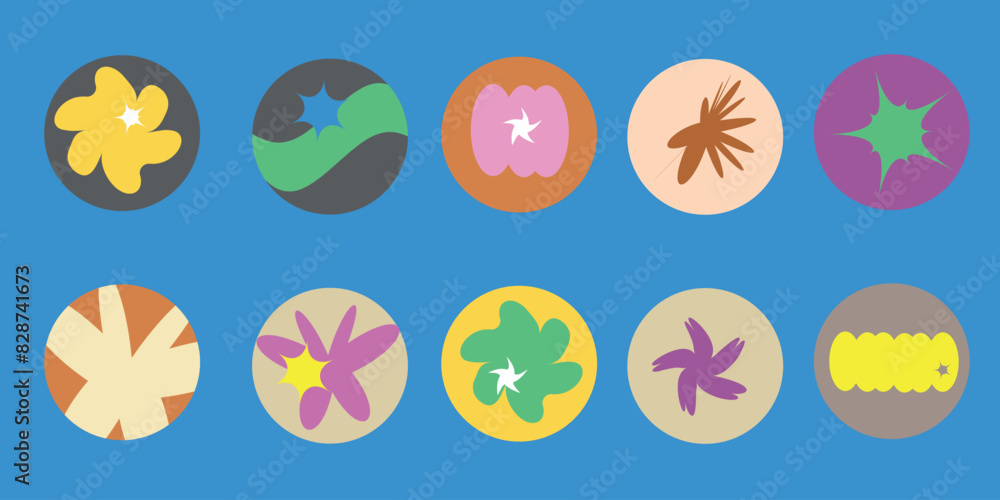 Fototapeta premium set of retro sticker. vector illustration