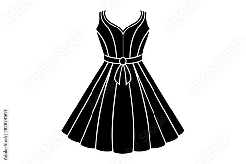 A line dress vector silhouette illustration