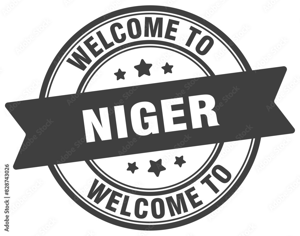 Fototapeta premium Welcome to Niger stamp. Niger round sign