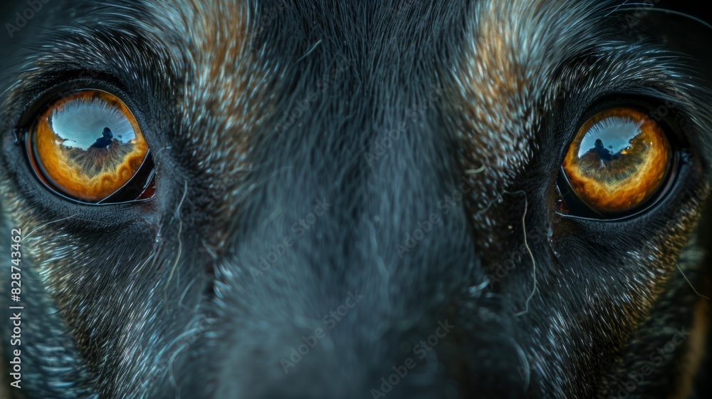 animal portrait, close-up of wise and loyal irish wolfhound dog eyes against a stunning natural background, showcasing their empathy and dedication animal portrait, close-up of wise and loyal irish wolfhound dog eyes against a stunning natural background, showcasing their empathy and dedication
