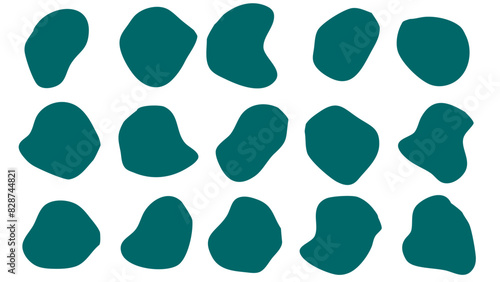 15 Modern Tosca liquid irregular blob shapes abstract. elements graphic flat style. fluid design illustration stock
