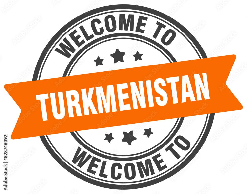 Fototapeta premium Welcome to Turkmenistan stamp. Turkmenistan round sign