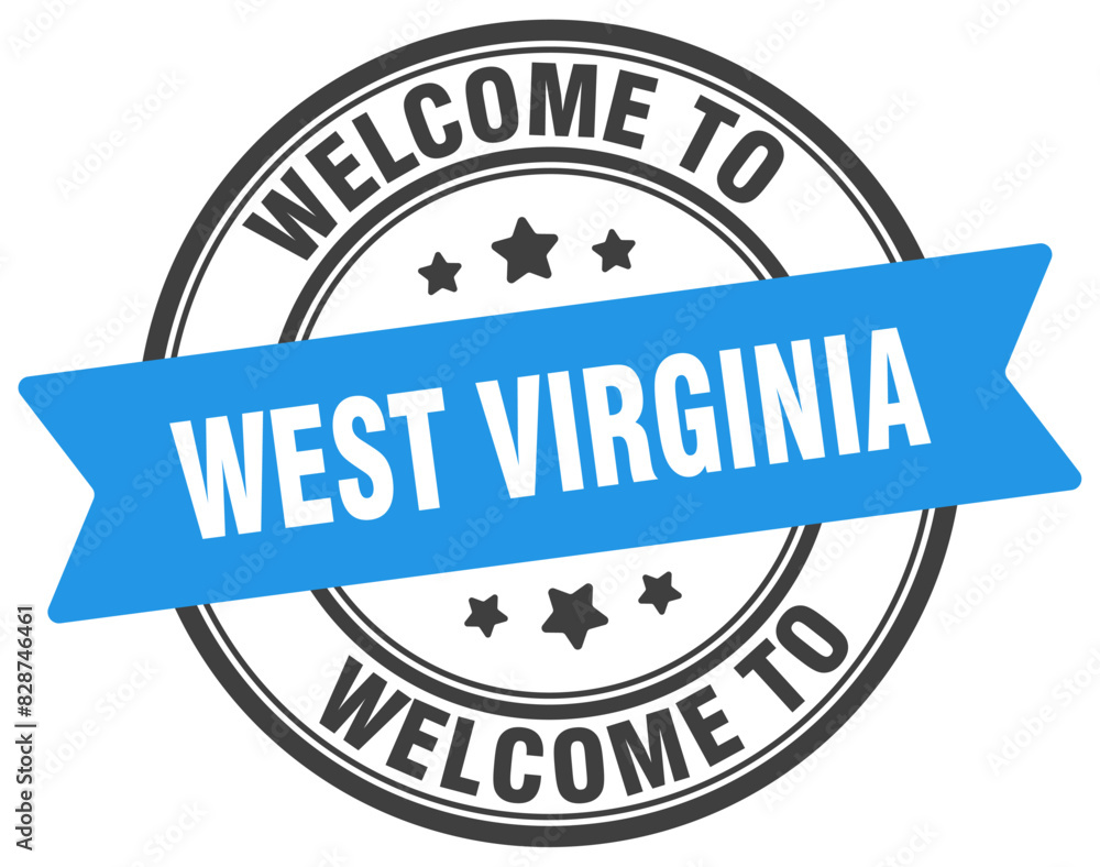 Obraz premium Welcome to West Virginia stamp. West Virginia round sign
