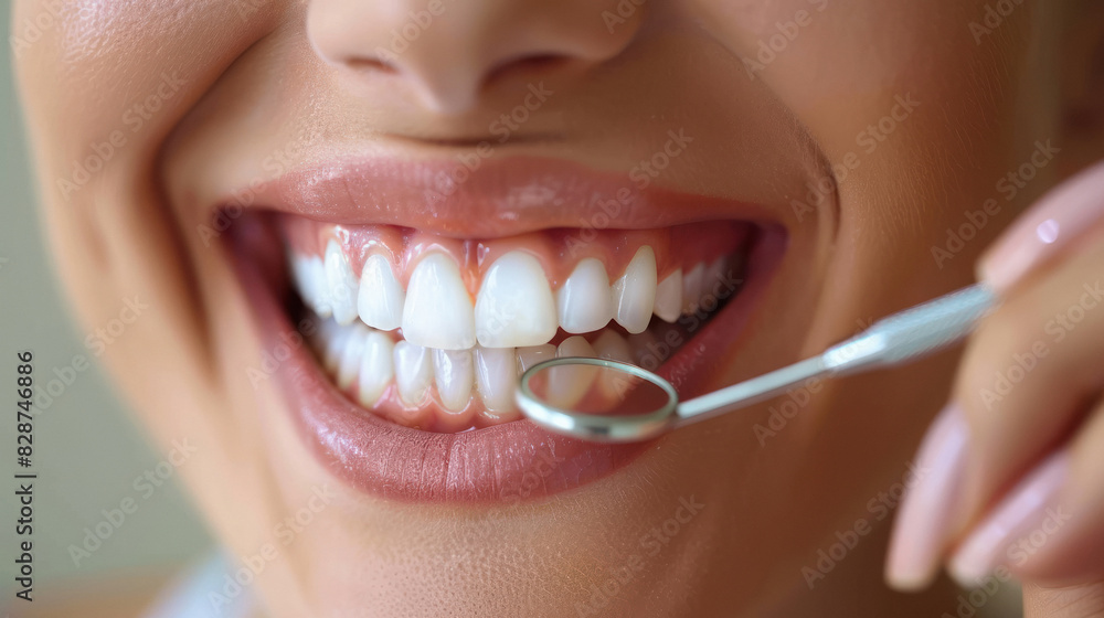 Fototapeta premium young woman getting teeth treatment