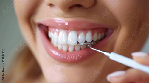 young woman getting teeth treatment