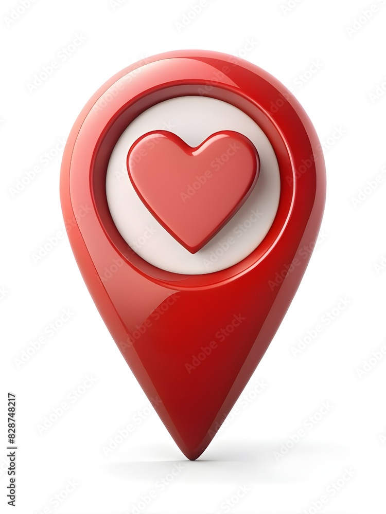 Fototapeta premium Heart-Shaped Location Pin. Love location.
