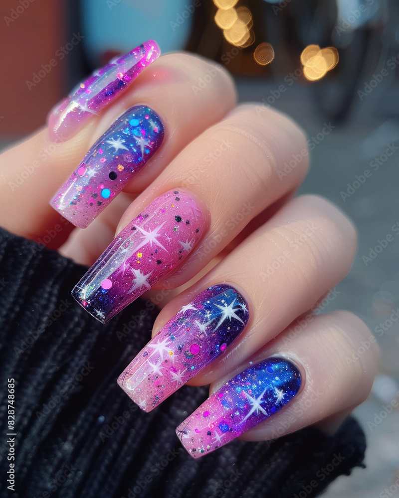 Closeup view of a beautiful female hands with nail paint Closeup view of a beautiful female hands with nail paint