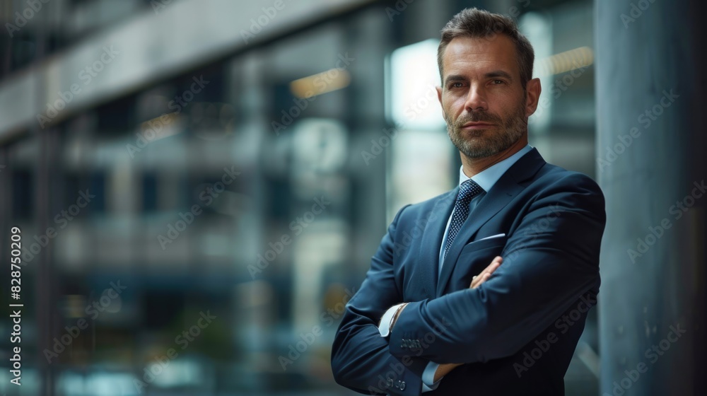 Handsome businessman with arms crossed Handsome businessman with arms crossed