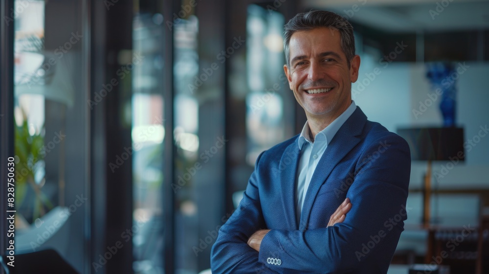 Confident mid aged CEO in office proud businessman leader portrait. Confident mid aged CEO in office proud businessman leader portrait.