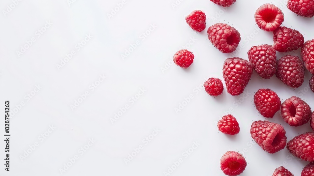 Bunch of Raspberries on White Surface Bunch of Raspberries on White Surface