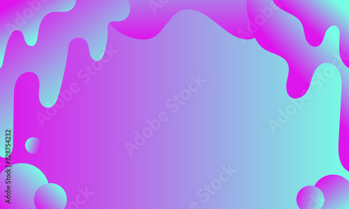 abstract holographic background with flowing drops in pink and blue colors Vector