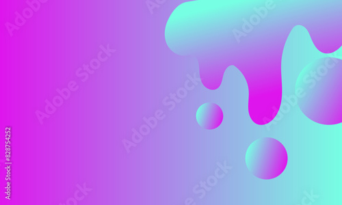 abstract holographic background with flowing drops in pink and blue colors Vector