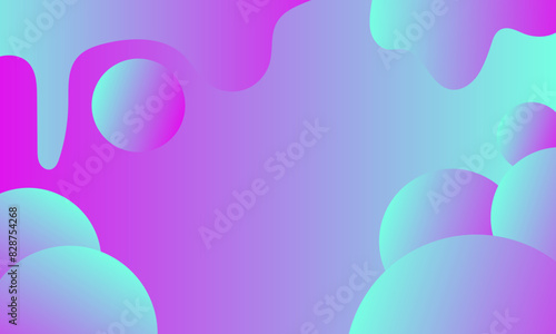 abstract holographic background with flowing drops in pink and blue colors Vector