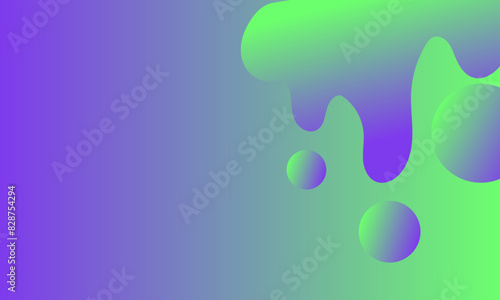 abstract holographic background with flowing drops of green and blue colors Vector