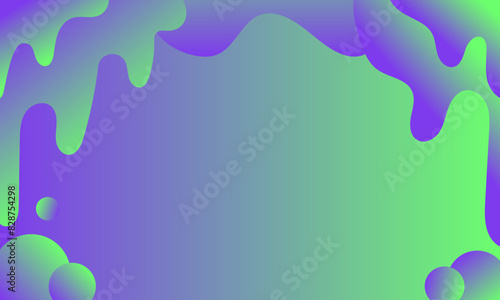 abstract holographic background with flowing drops of green and blue colors Vector