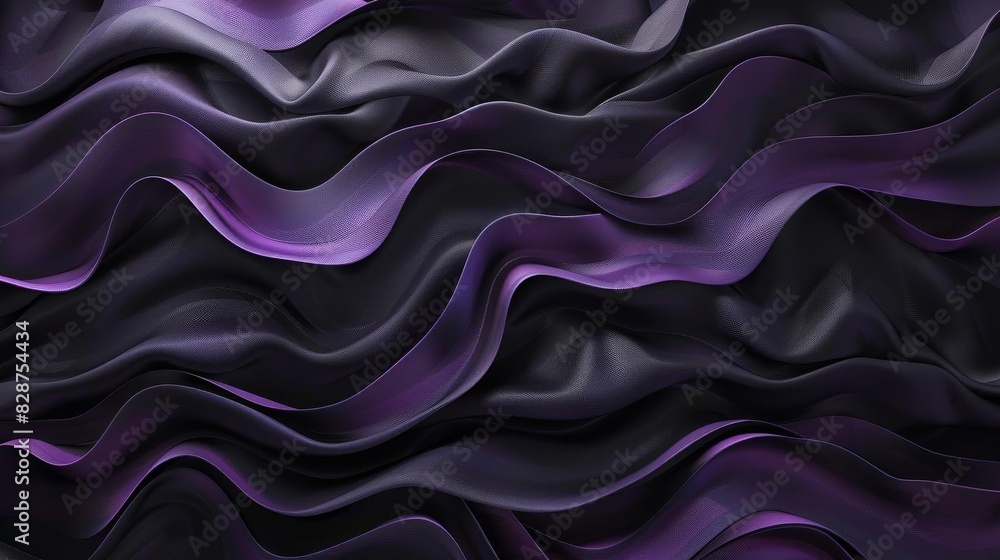 Abstract background with waves of dark and purple silk, creating a ...