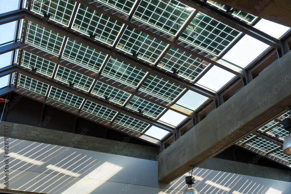 Fototapeta premium Solar panel over the roof