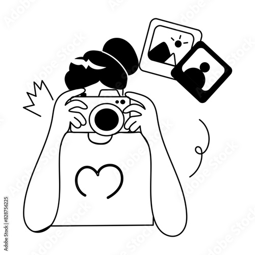 Check out doodle mini illustration of photography 