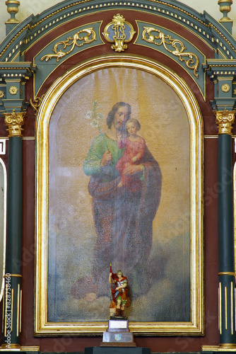 Saint Joseph altar in parish church Assumption of the Virgin Mary in Pregrada, Croatia photo