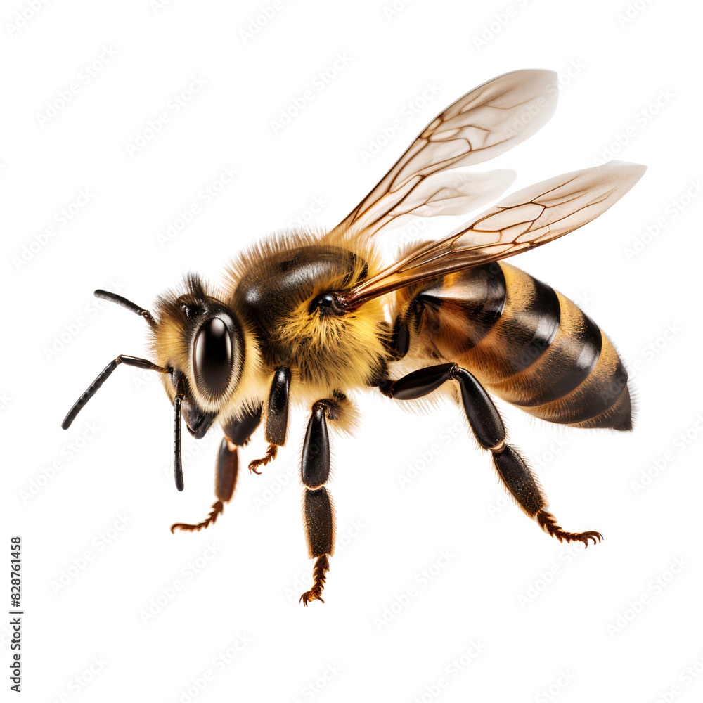 Bee close up isolated on transparent background Bee close up isolated on transparent background