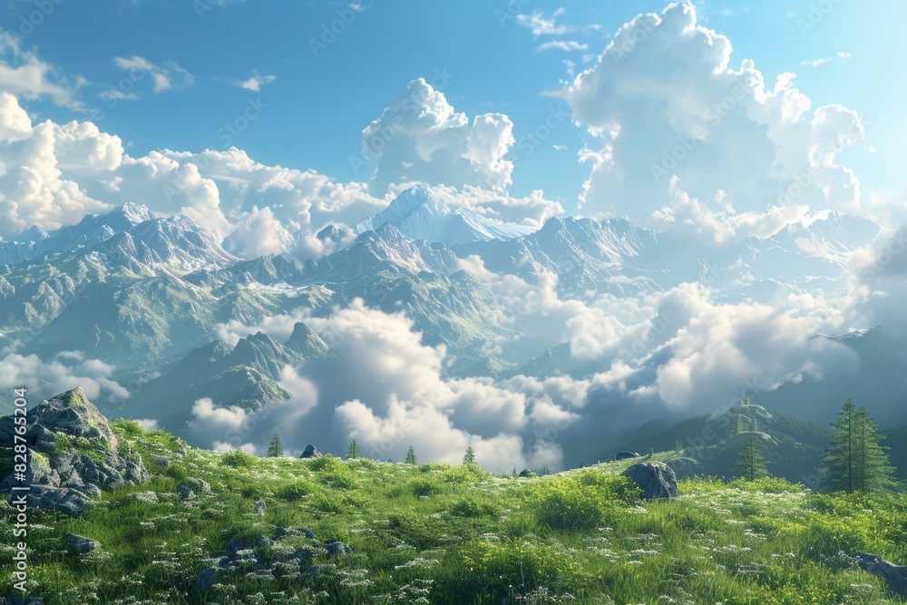 Naklejka premium Awesome Mountain Landscape