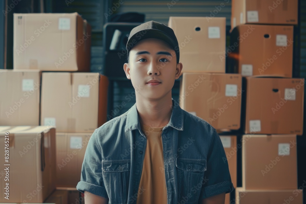 Young Asian entrepreneur in SME office e commerce marketing and delivery. Young Asian entrepreneur in SME office e commerce marketing and delivery.