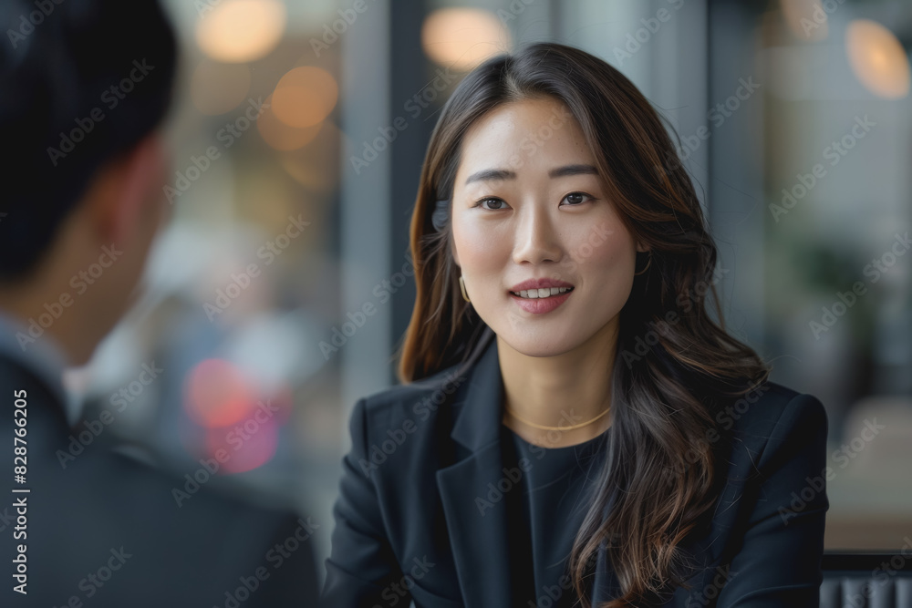 Obraz premium Brainstorming session for Asian businesswomen and entrepreneurs with documents and e-commerce.