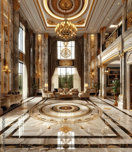 Luxurious Golden Hall Interior Design