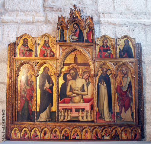 Pieta, polyptych, Church of All Saints, Korcula, Croatia photo