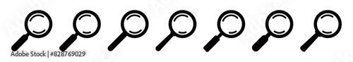 Magnifying glass icon, magnifier or loupe sign. Search icon.