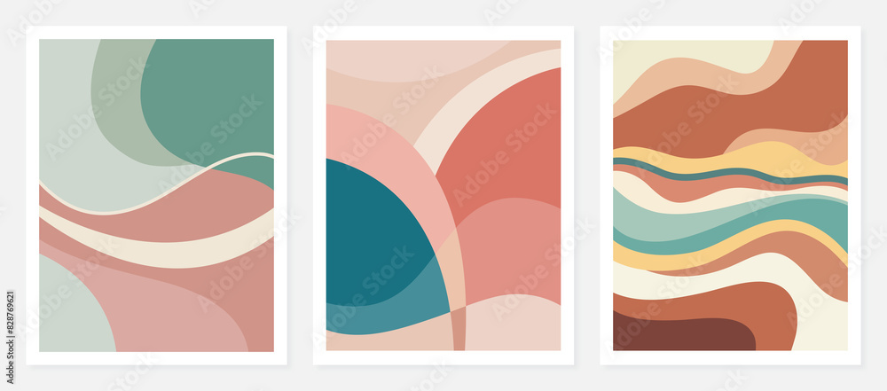 abstract background with circles and lines in retro style.