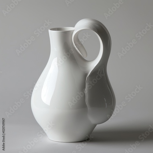 Whimsical Ceramic Vase with Unique Handle for Home Decor Inspiration Generative AI photo