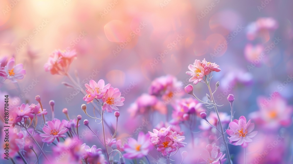 Vibrant field of cosmos flowers bathed in golden sunlight, a serene and picturesque depiction of nature's beauty. Generative Ai Vibrant field of cosmos flowers bathed in golden sunlight, a serene and picturesque depiction of nature's beauty. Generative Ai