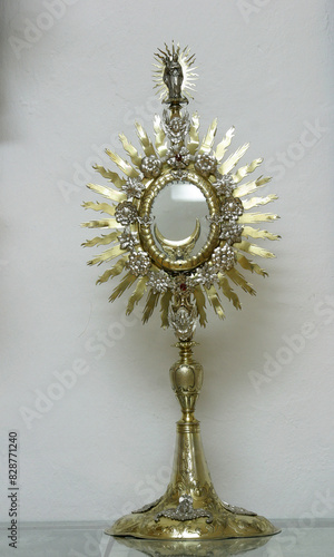 Monstrance in the Franciscan monastery in Krapina, Croatia photo