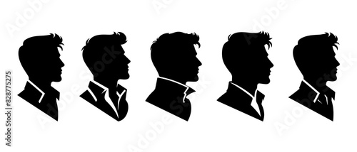 Man side view profile wearing Shirt silhouette black filled vector Illustration icon