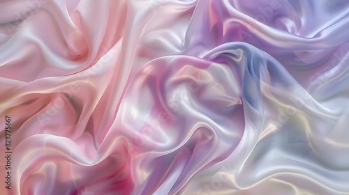 "Soft, flowing silk texture with a subtle sheen in pastel colors"