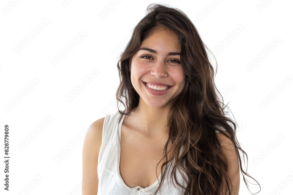 Beautiful latin woman smiling âà à isolated over a white background Beautiful latin woman smiling âà à isolated over a white background