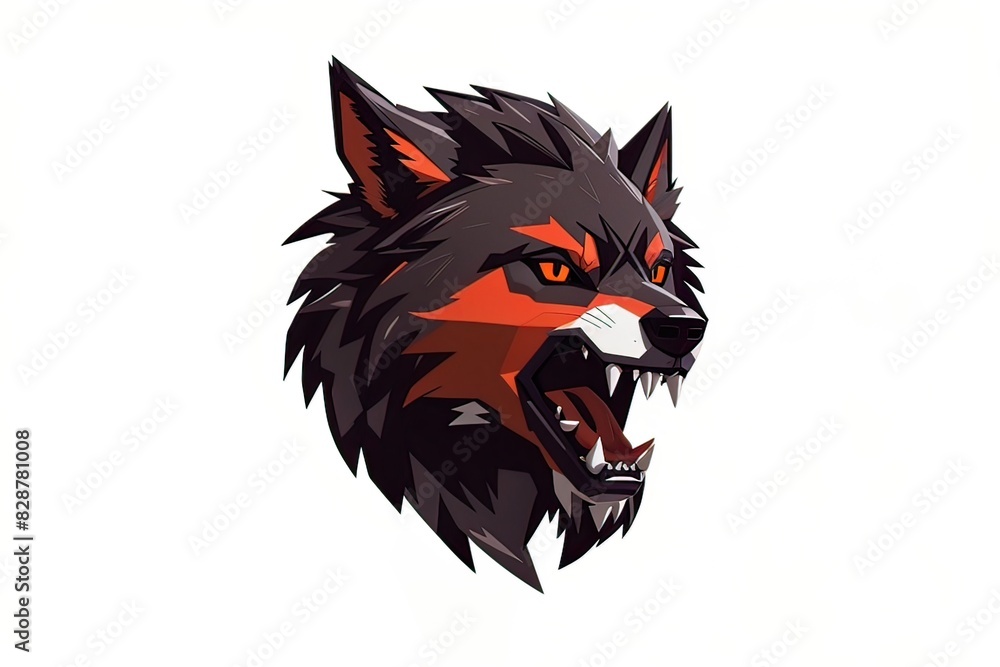 wolf head mascot isolated on a white background, created by ai generated wolf head mascot isolated on a white background, created by ai generated