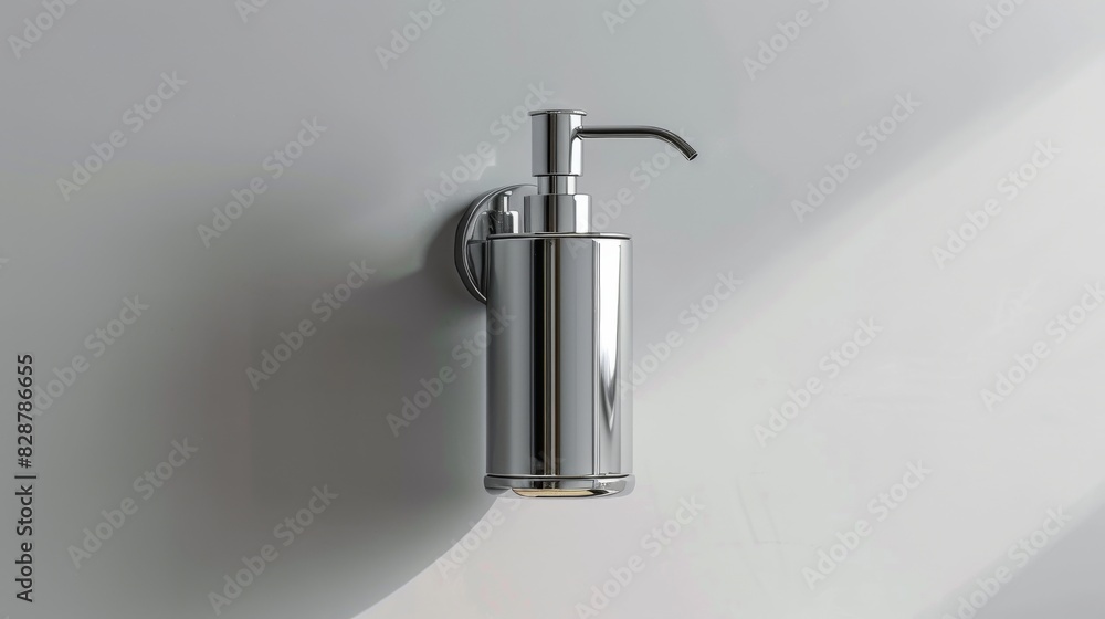 Modern wall-mounted soap dispenser, isolated on a white studio background Modern wall-mounted soap dispenser, isolated on a white studio background