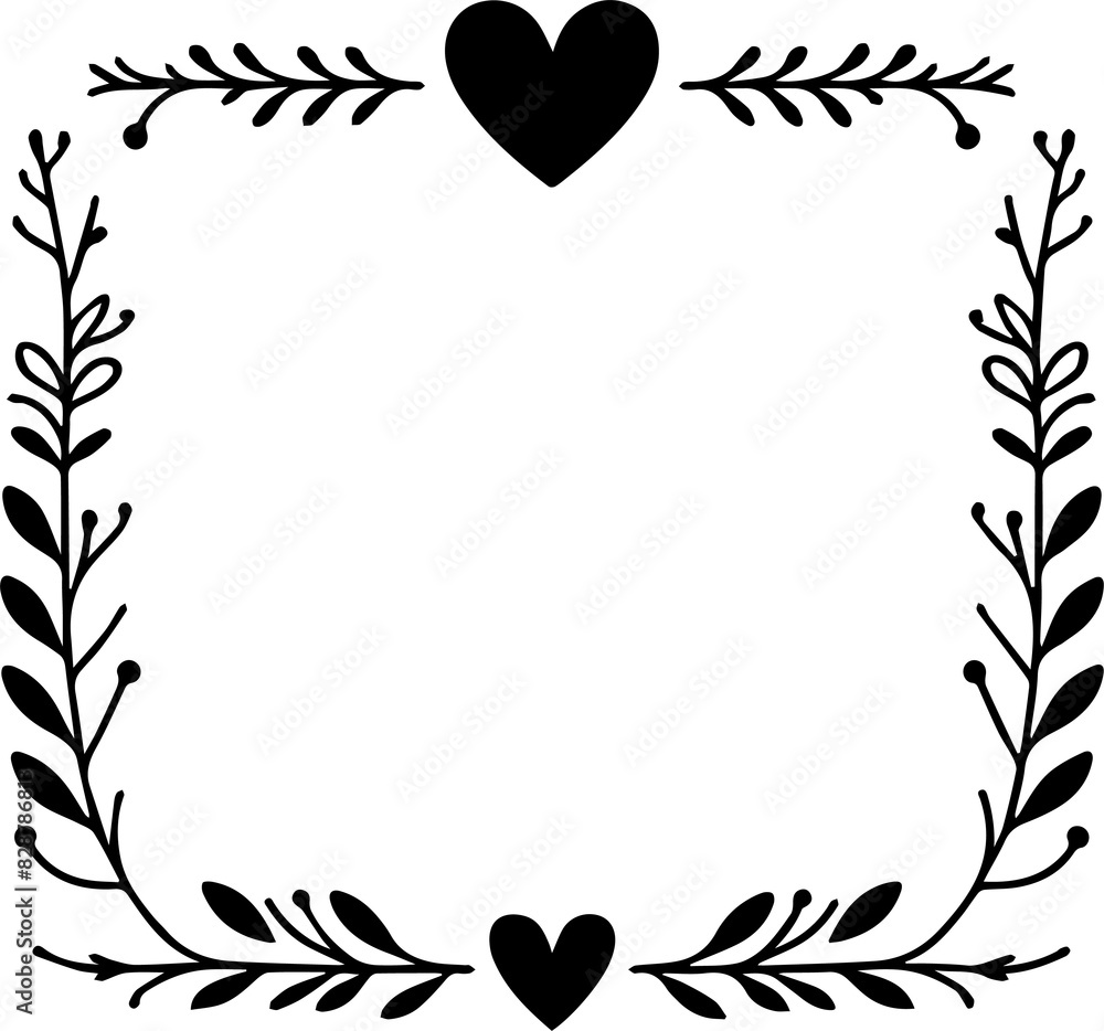 Obraz premium Minimal style wreath png. Floral wreath png. Floral frame png. Transparent background