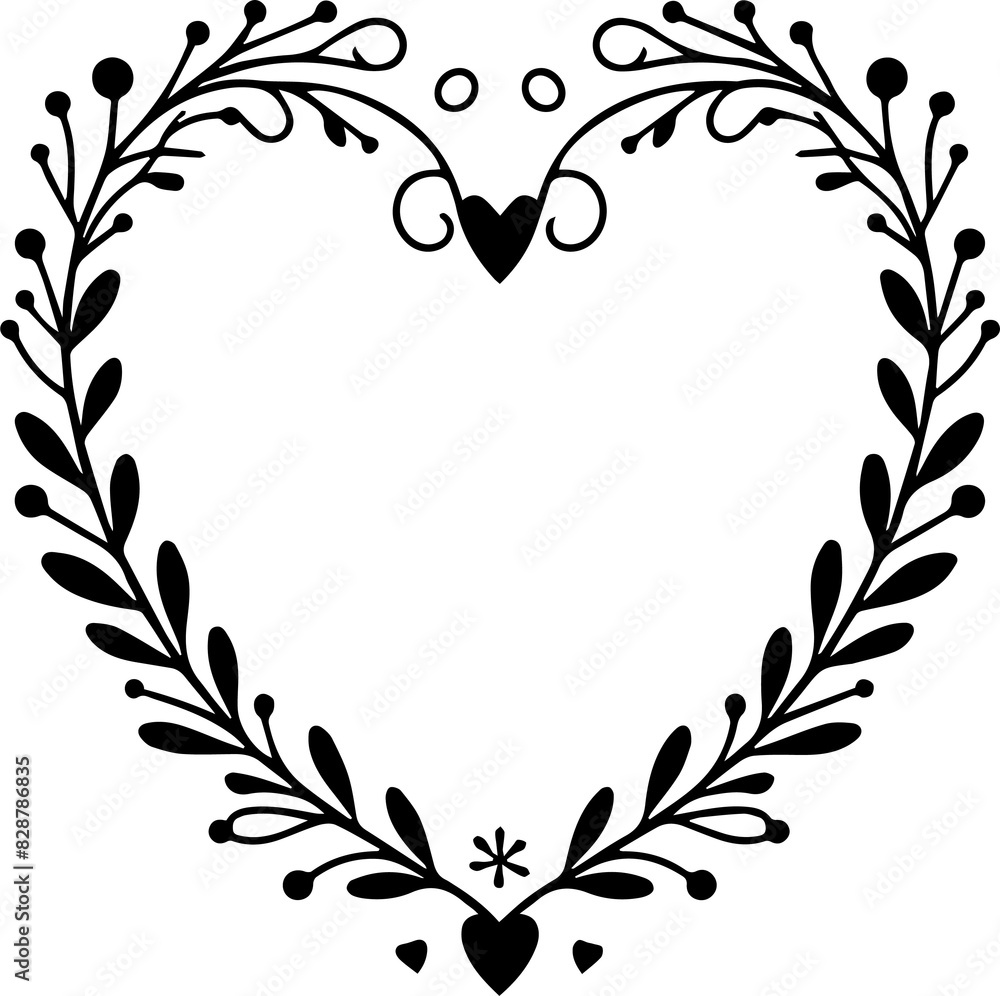 Obraz premium Minimal style wreath png. Floral wreath png. Floral frame png. Transparent background