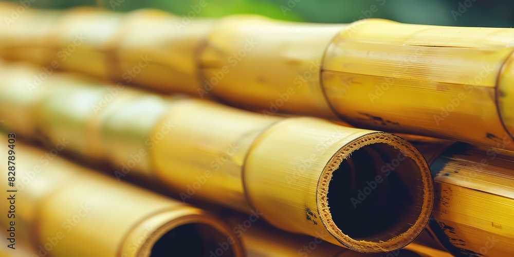 Fototapeta premium pile of dry light brown bamboo