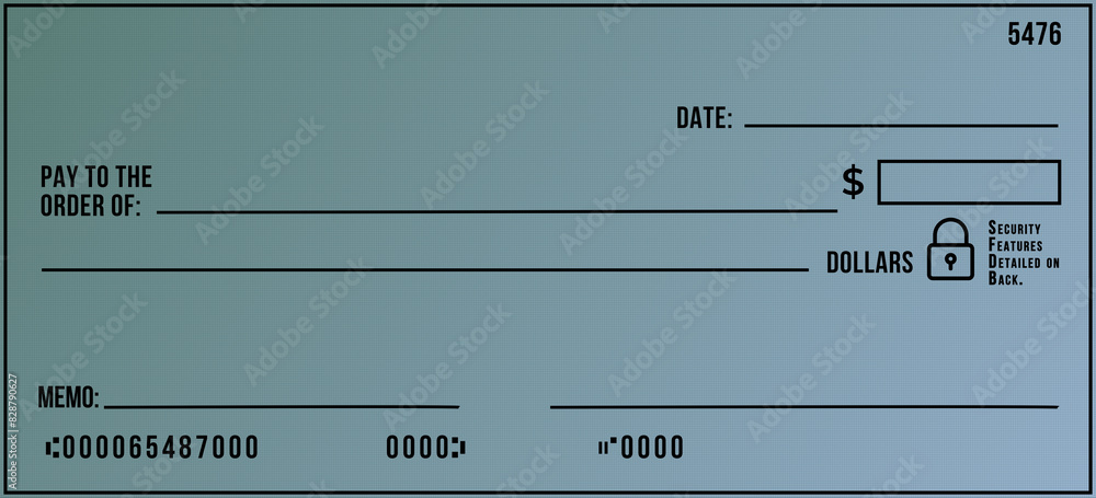 Bank check. Blank Check with Open Space for Your Text Bank check. Blank Check with Open Space for Your Text