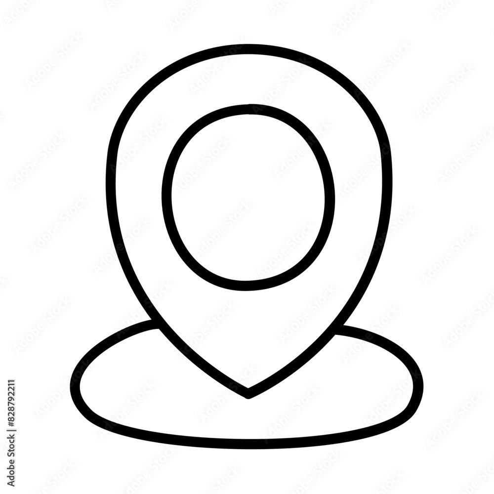 Pin location and navigation of doodle icon Pin location and navigation of doodle icon