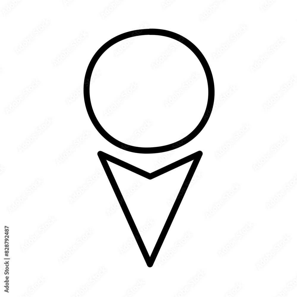 Pin location and navigation of doodle icon Pin location and navigation of doodle icon